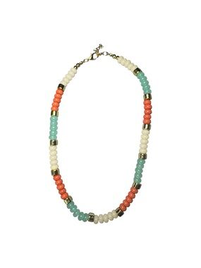 Treasure Jewels Nude, Aqua, Rust-Colored Beaded Necklace